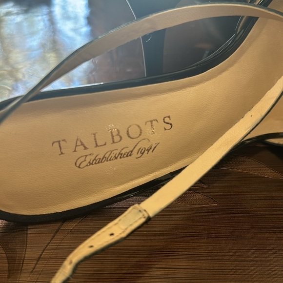Talbots Black Strappy Leather Heels NEW without box - Picture 5 of 8